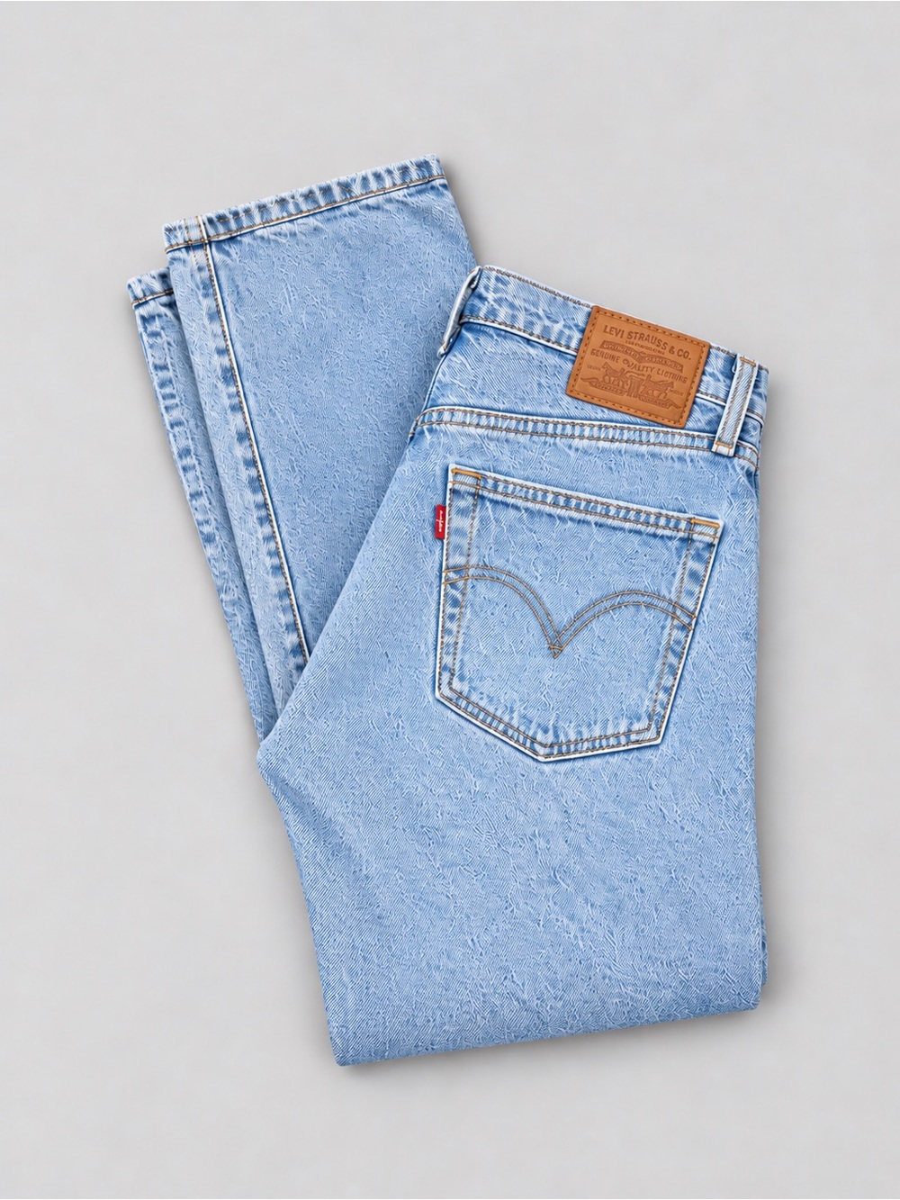 Levi’s Ribcage Straight Ankle jeans in “Samba Done,” size W26/L27